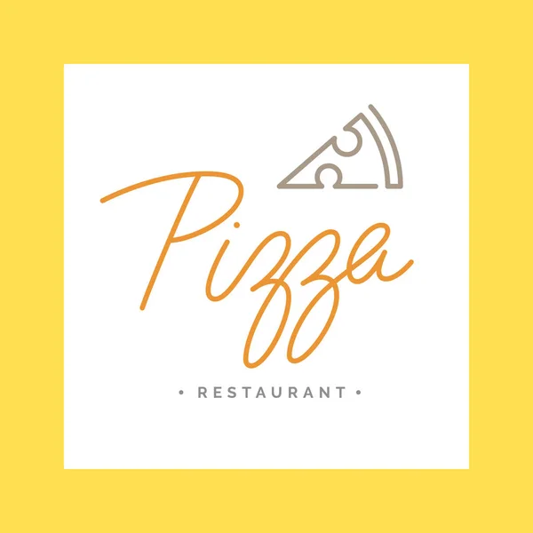 Pizza logosu amblemi vektör yazıt