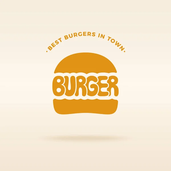 Burger logo emblem vector inscription — Stock Vector