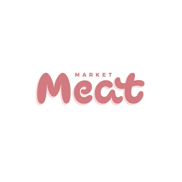 Fleisch-Markt Vektor-Logo Inschrift — Stockvektor