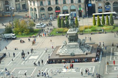 Turistler bir kare, havadan görünümü