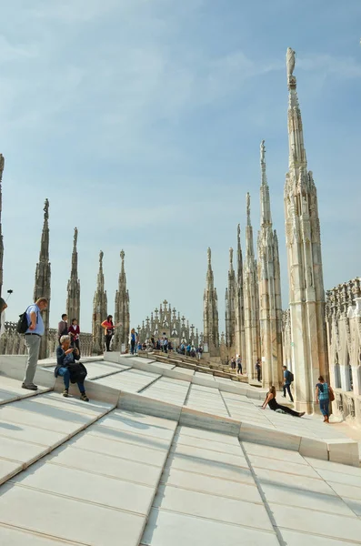 Terrasser i Milano Katedral Duomo - Stock-foto