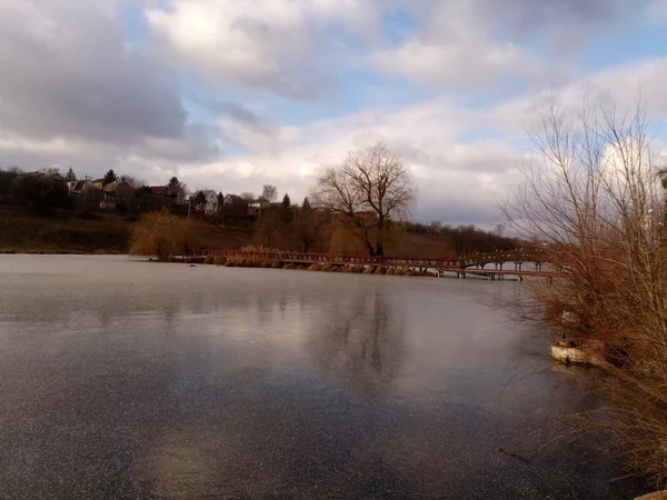 Beau Paysage Pittoresque Lac Gelé — Photo