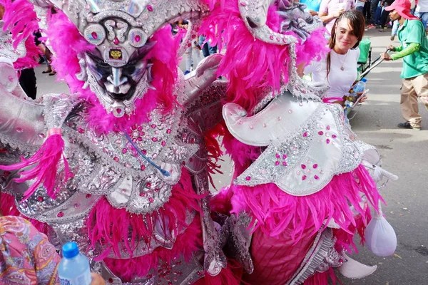 2018.02.17 the carnival in the Dominican Republic, La vega city, Man in the suit of the monster of the dark forces is walking on the parade and carnival — ストック写真