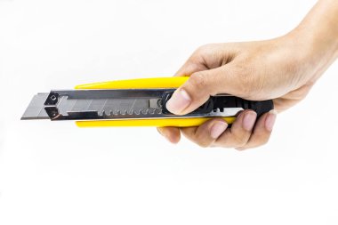 kesici, sharped bıçak tutan el