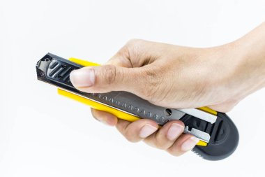 kesici, sharped bıçak tutan el