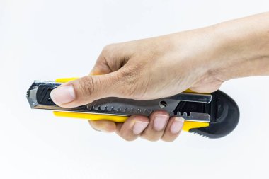 kesici, sharped bıçak tutan el