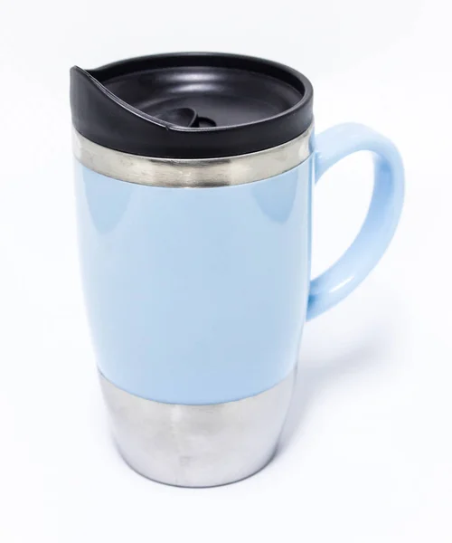 Портативная чашка кофе из нержавеющей стали — стоковое фото