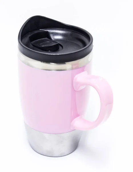 Портативная чашка кофе из нержавеющей стали — стоковое фото