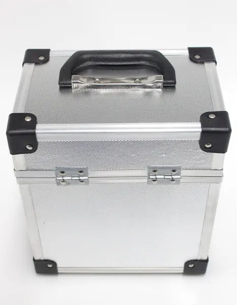 Ingeniería de la caja de herramienta en aislados de plata — Foto de Stock