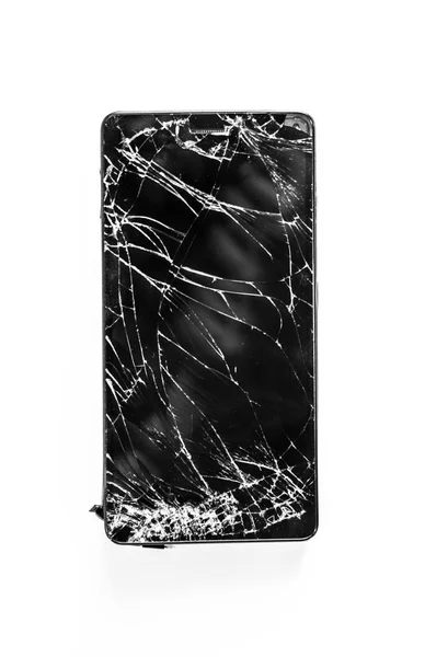 Mobiele telefoon met gebroken scherm — Stockfoto