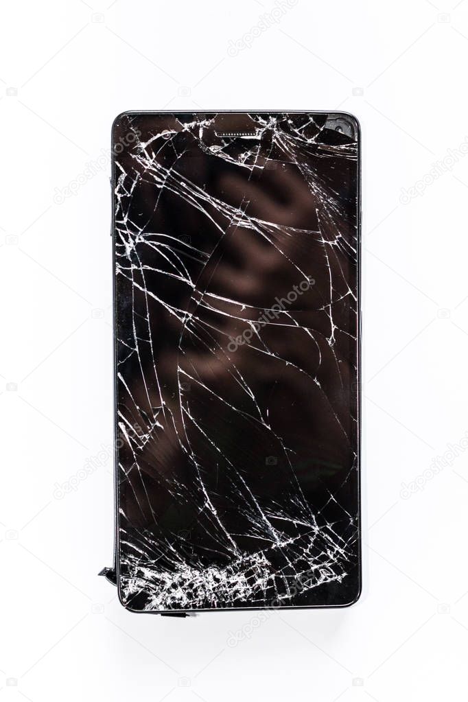 Mobile phone with broken screen