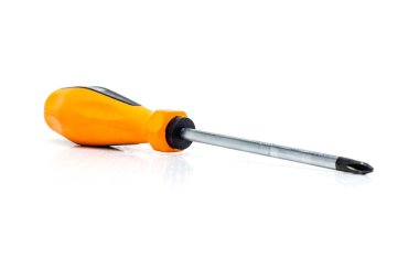 Beyaz arkaplanda tornavida