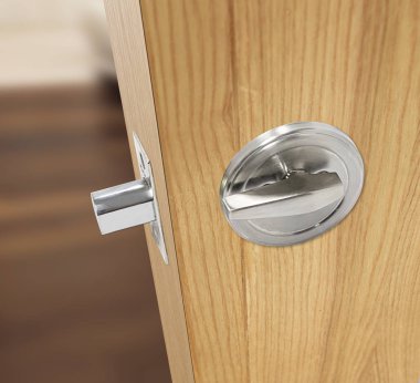 Modern tarz kapının kolu için doğal ahşap kapı