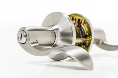 Modern tarz kapının kolu için doğal ahşap kapı