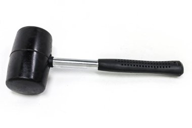 Beyaz arka plan üzerinde lastik çekiç