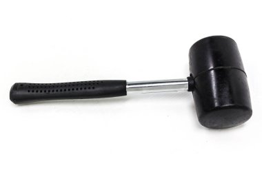 Beyaz arka plan üzerinde lastik çekiç