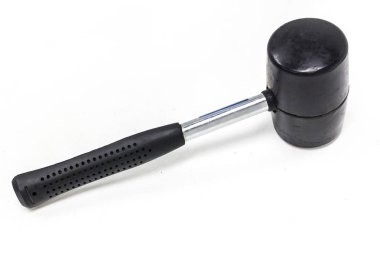 Beyaz arka plan üzerinde lastik çekiç