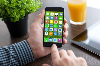 telefon ile ev perde simgeler apps holding adam eller