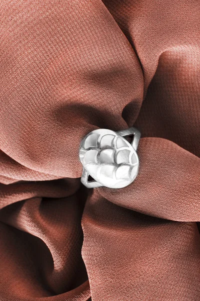 Ring on cloth — Stock Photo, Image