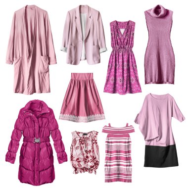 Pembe elbise izole