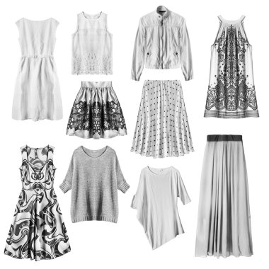 Beyaz giysiler izole