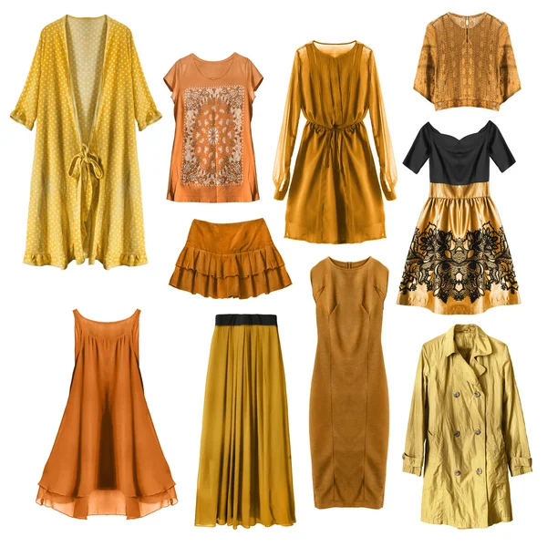 Sárga ruhát elszigetelt — Stock Fotó