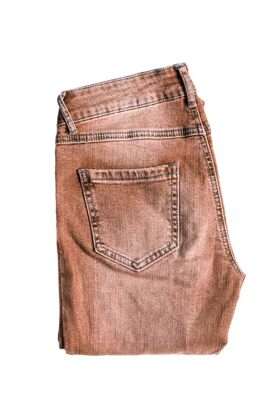Skládané džíny, samostatný — Stock fotografie