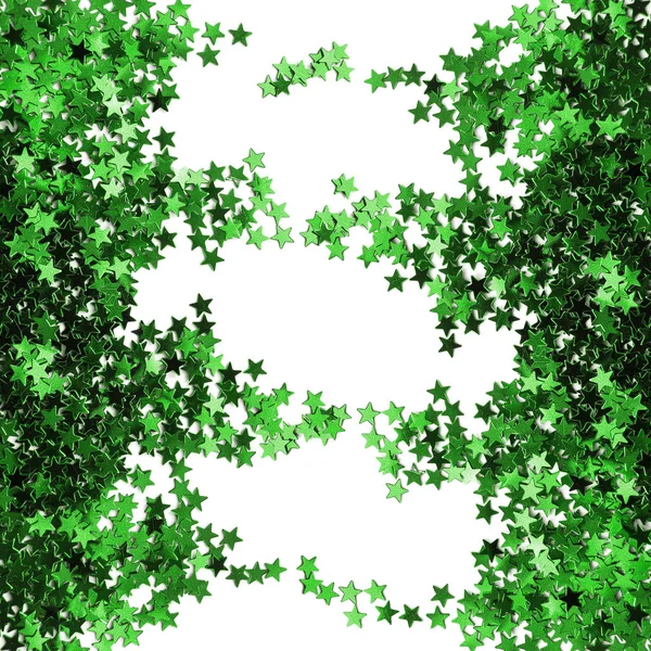 Yeşil yıldız konfeti — Stok fotoğraf