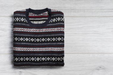 Kazak üzerine ahşap arka plan