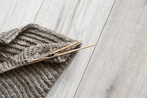 Knitting on needles — Stock Photo, Image