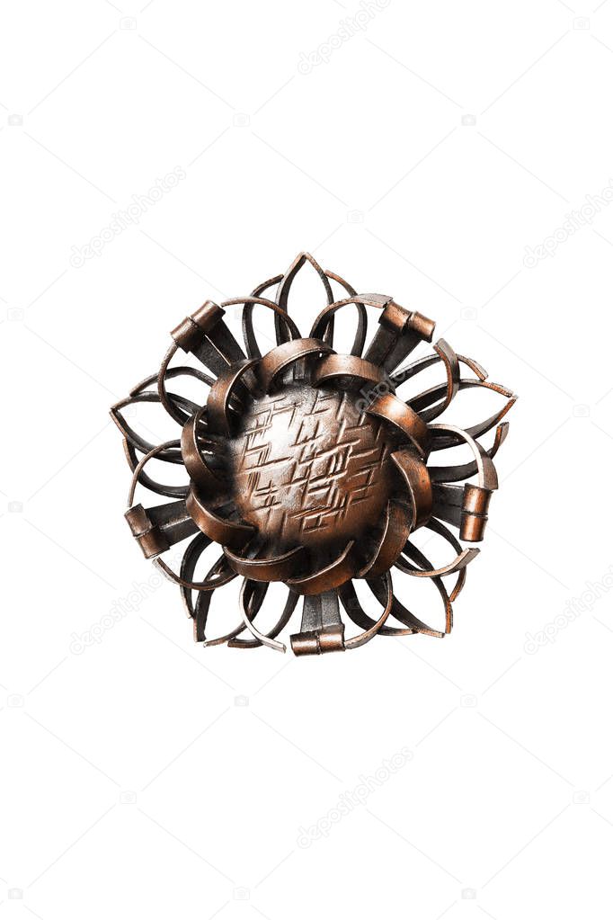 Bronze brooch isolated