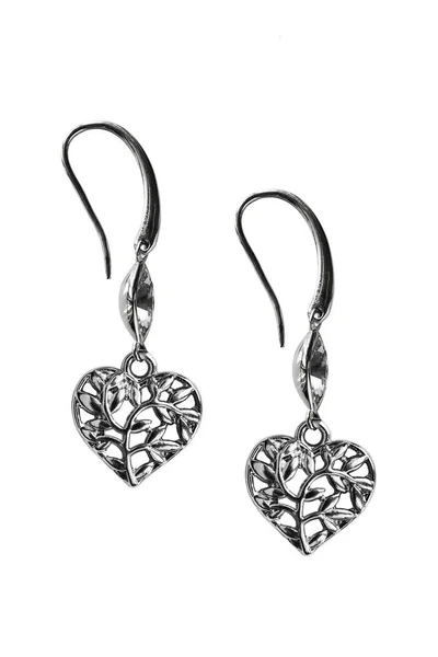 Hearts earrings isolated — Stock Photo, Image
