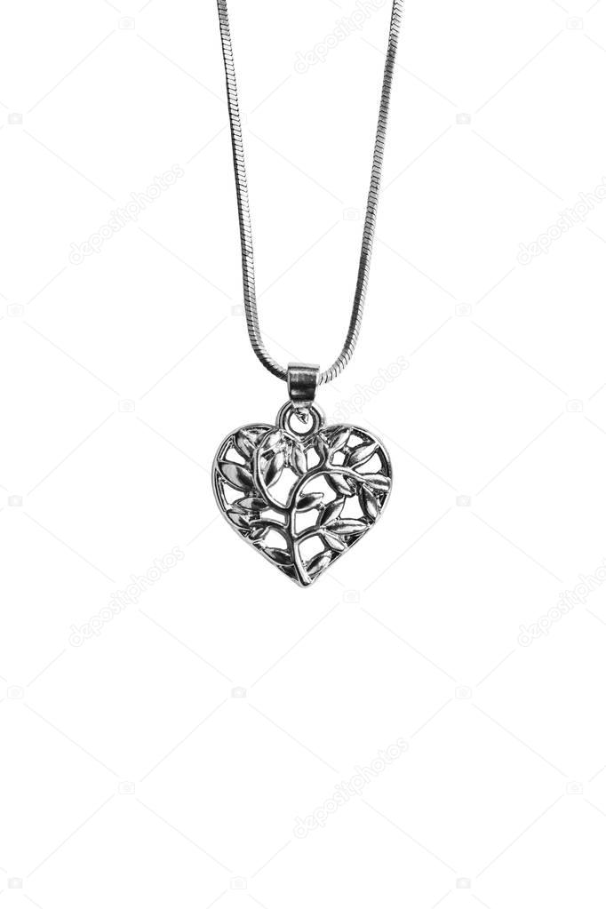 Heart pendant isolated