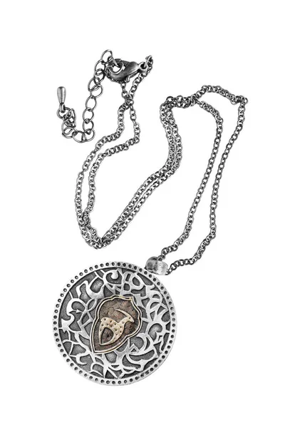 Silver medallion isolated — Stock Photo, Image