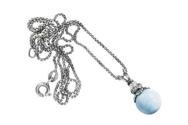 Blå pärla hänge — Stockfoto