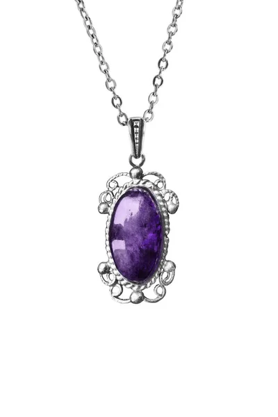 Amethyst pendant isolated — Stock Photo, Image