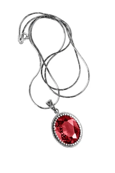 Ruby necklace isolated — Stock Photo, Image