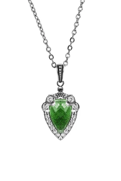 Emerald necklace isolated — Stock Photo, Image