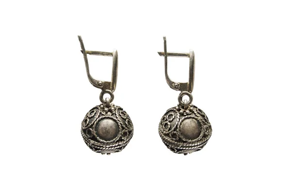 Vintage earrings isolated — Stock Photo, Image
