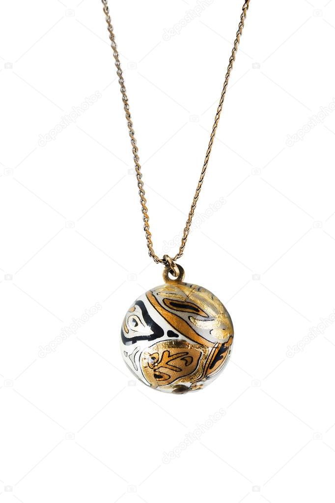 Gold ball pendant