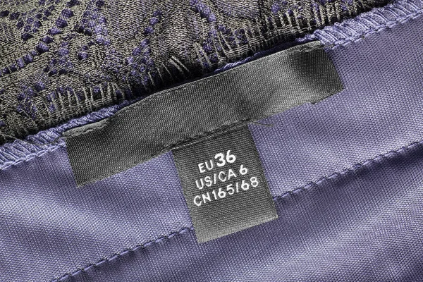 Tamaño etiqueta de ropa — Foto de Stock