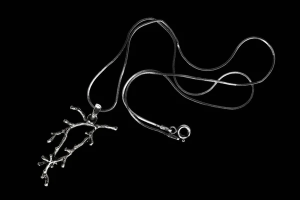 分離された銀のネックレス — ストック写真