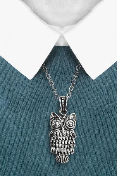 Halskette am Pullover — Stockfoto