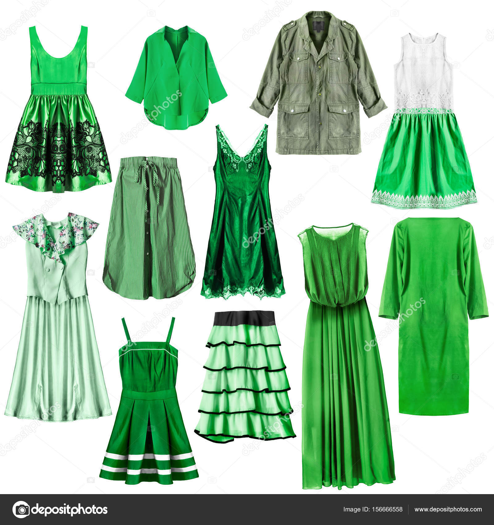  Green clothes  isolated  Stock Photo  Tarzhanova 156666558
