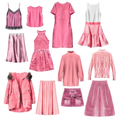 Pembe elbise izole