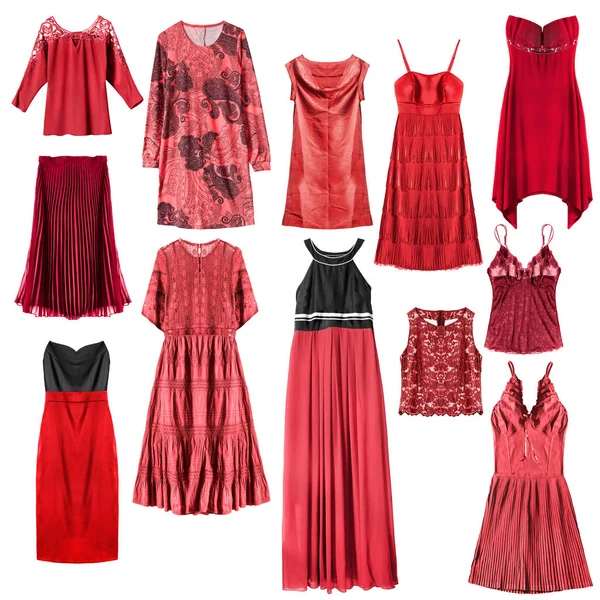 Červené šaty, samostatný — Stock fotografie