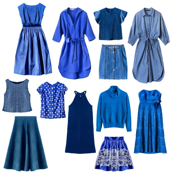 Modré šaty, samostatný — Stock fotografie