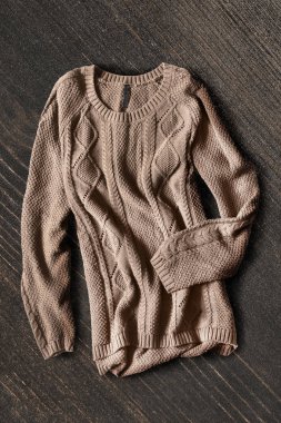 Kazak üzerine ahşap arka plan