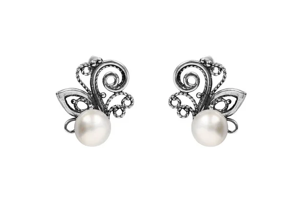 Boucles d'oreilles en perles isolées — Photo