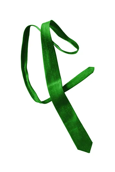 孤立的绿色领带 — 图库照片